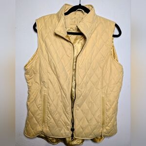 Outback Trading Co Quilted Fitted Waist Zip Front Vest W Size L